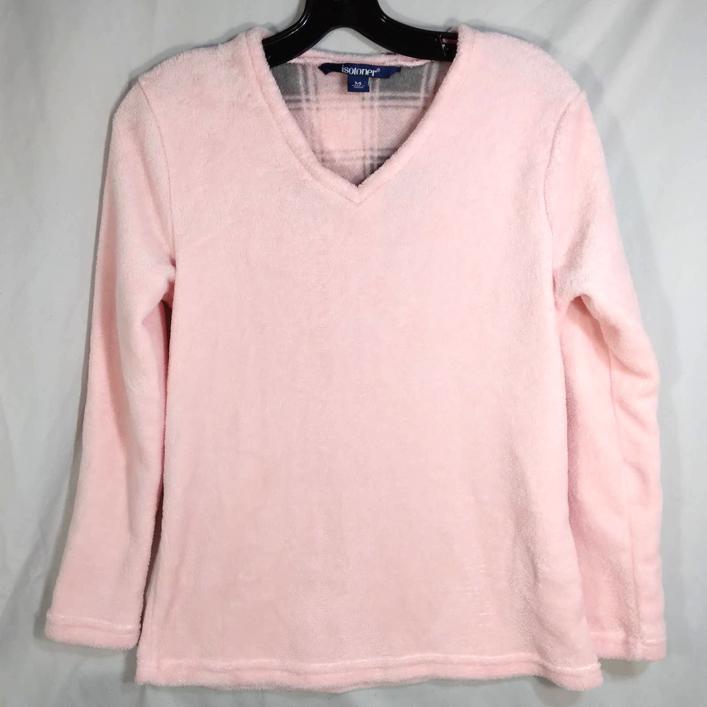 Isotoner Fleece Girls Long Sleeve Shirt Pink